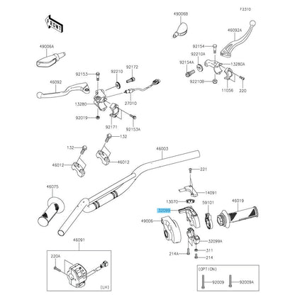 KAWASAKI KLX110/R '10-25 KLX110R L '21-25 Genuine Throttle Case Upper 32099-0037