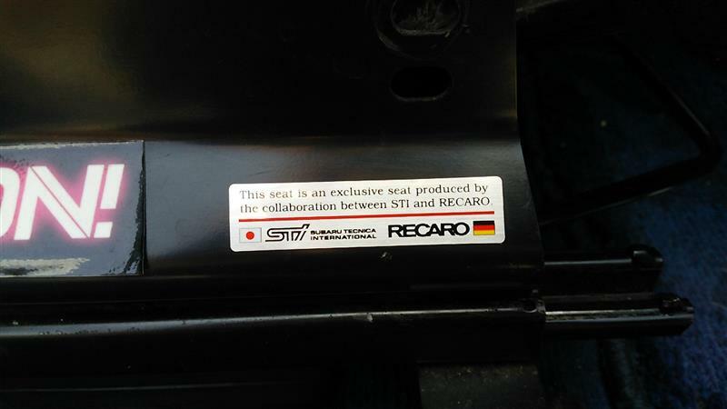 SUBARU IMPREZA WRX STi Genuine RECARO Seat Sticker Decal Emblem ST915024S020 OEM