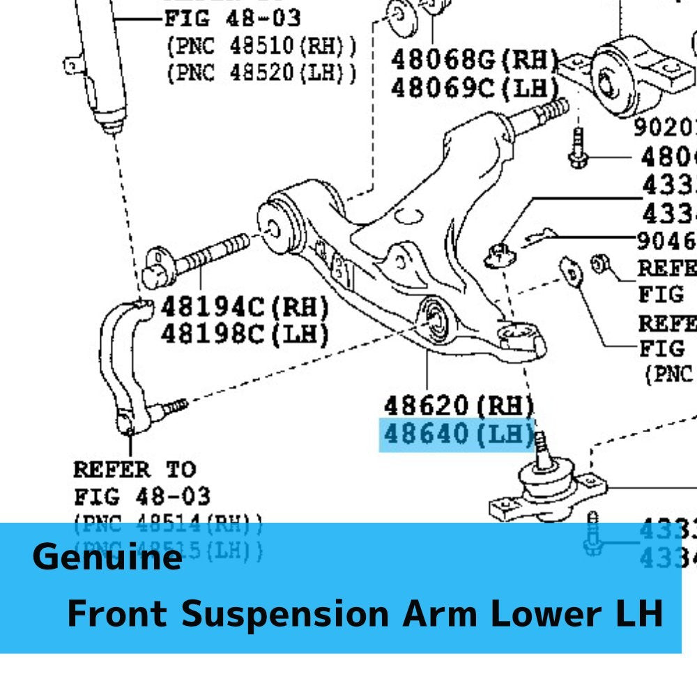 LEXUS GS350 GRL15/16 '13-20 Genuine Front Suspension Arm Lower LH For AWD OEM