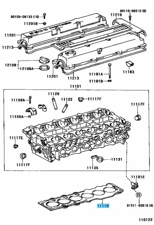 TOYOTA SOARER JZZ30 1994 1JZ-GTE VVTi  Genuine Cylinder Head Gasket 11115-88410