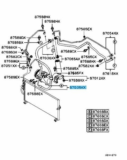 MITSUBISHI LANCER Evo 4 5 6 CN9A CP9A Genuine A/C Compressor Discharge Hose OEM