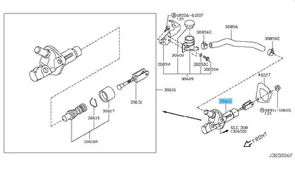 NISSAN 370Z Z34 2009-2020 Genuine Clutch Master Cylinder Assy 30610-JK00B OEM