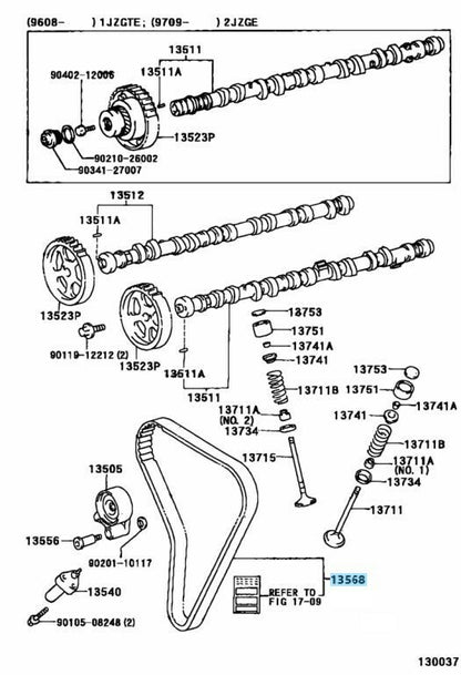 TOYOTA SUPRA SOARER 1JZ-GTE Genuine Timing Belt 13568-49065 13568-49025 OEM