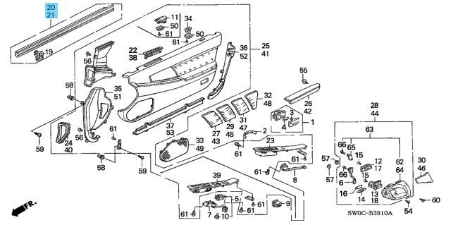 ACURA NSX NA1 NA2 1996-2005 Genuine Door Inner Weatherstrip Right & Left Set OEM