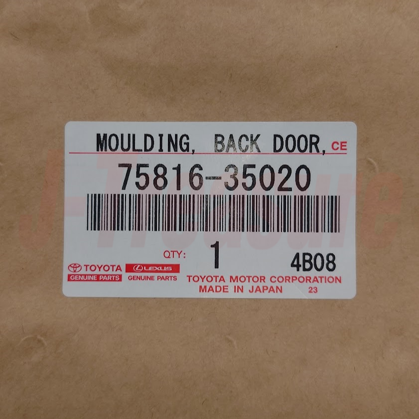 TOYOTA 4RUNNER GRN280 10-22 Genuine Back Door Outside Moulding LH 75816-35020