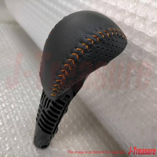 HONDA FIT RS GE8 Genuine Automatic Auto CVT Leather Shift Knob Orange Stitch OEM