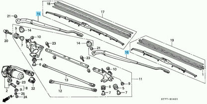 HONDA INTEGRA TYPE-R DC2 RHD Genuine Front Windshield Wiper Arm RH & LH Set OEM