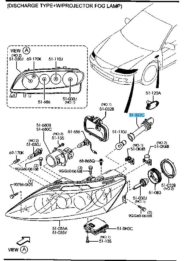 MAZDA MAZDA6 GG GY Genuine Head Lamp Socket GJ6A-51-0H8 OEM