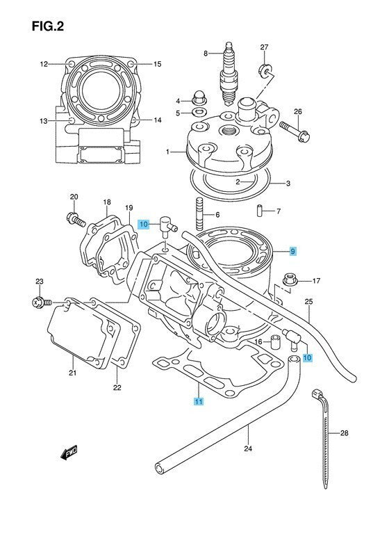 SUZUKI RM125 2005-2006 Genuine Engine Cylinder Set & Gasket Set Model K5/K6 OEM