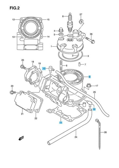 SUZUKI RM125 2005-2006 Genuine Engine Cylinder Set & Gasket Set Model K5/K6 OEM