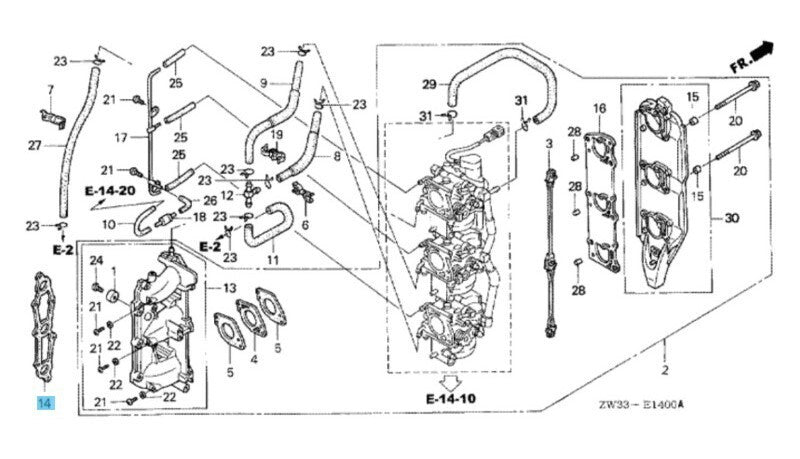 HONDA BF35 BF40 BF45 BF50 Genuine Intake Manifold Gasket 17151-ZV5-000 OEM