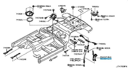 NISSAN 370Z Z34 09-14 Genuine Rear Suspension Member Stay Assy LH 55452-EH100