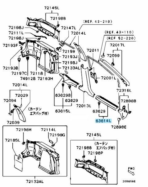 MITSUBISHI LANCER EVO 7 8 9 CT9A Genuine Scuff Plate Front Right & Left Set OEM