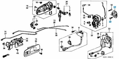 HONDA CIVIC INTEGRA  ACCORD PRELUDE Genuine Front Door Strikers & Bolts Set OEM