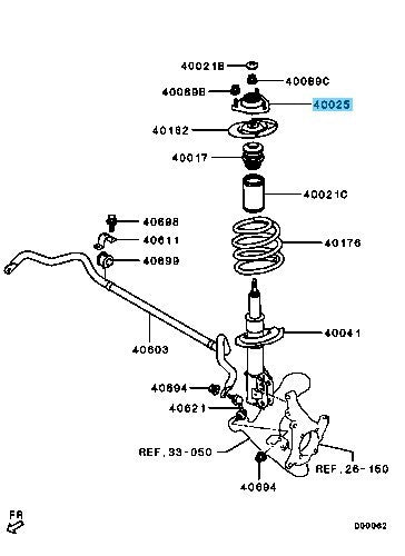 MITSUBISHI LANCER EVO X CZ4A 08-15 Genuine F/Suspension Strut Insulator R or L