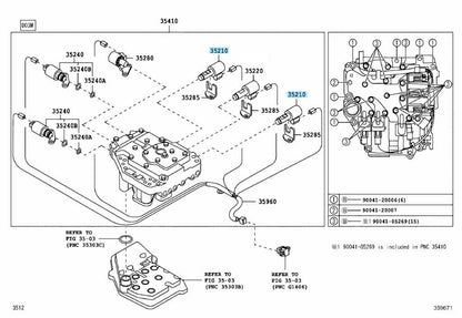 TOYOTA Genuine Clutch Control Solenoid Assy No.2 35210-97201 3521097201 OEM