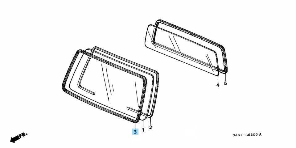 HONDA ACTY ACTY TRUCK HA1 HA2 HA3 HA4 HA5 Genuine Front Windshiled Molding OEM