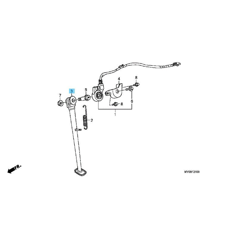 HONDA XR650L 1993-2009 2012-2025 Genuine Side Stand Bar 50530-MGW-305 OEM