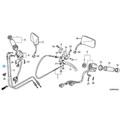 HONDA VT750RS SHADOW RS '10-13 Genuine Throttle Cable A 17910-MGR-671 OEM