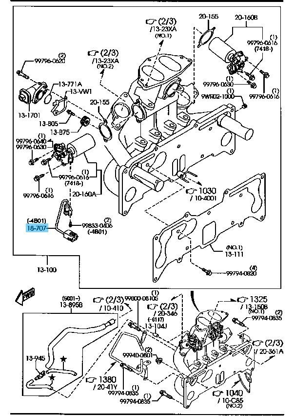 MAZDA RX-8 SE3P 04-08 Genuine Air Charge Temperature Sensor N3H4-18-9B1 OEM