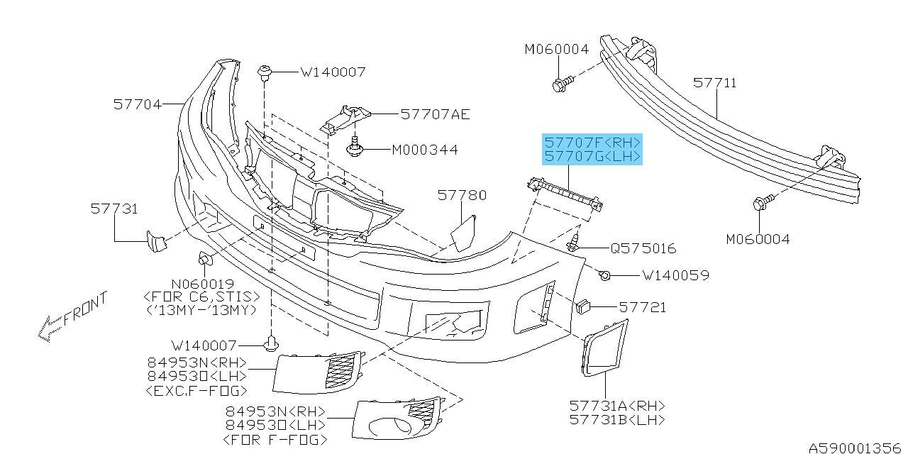 SUBARU IMPREZA WRX STI GR# GV# 08-14 Genuine Front Bumper Side Bracket RH LH Set