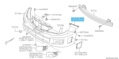 SUBARU IMPREZA WRX STI GR# GV# 08-14 Genuine Front Bumper Side Bracket RH LH Set