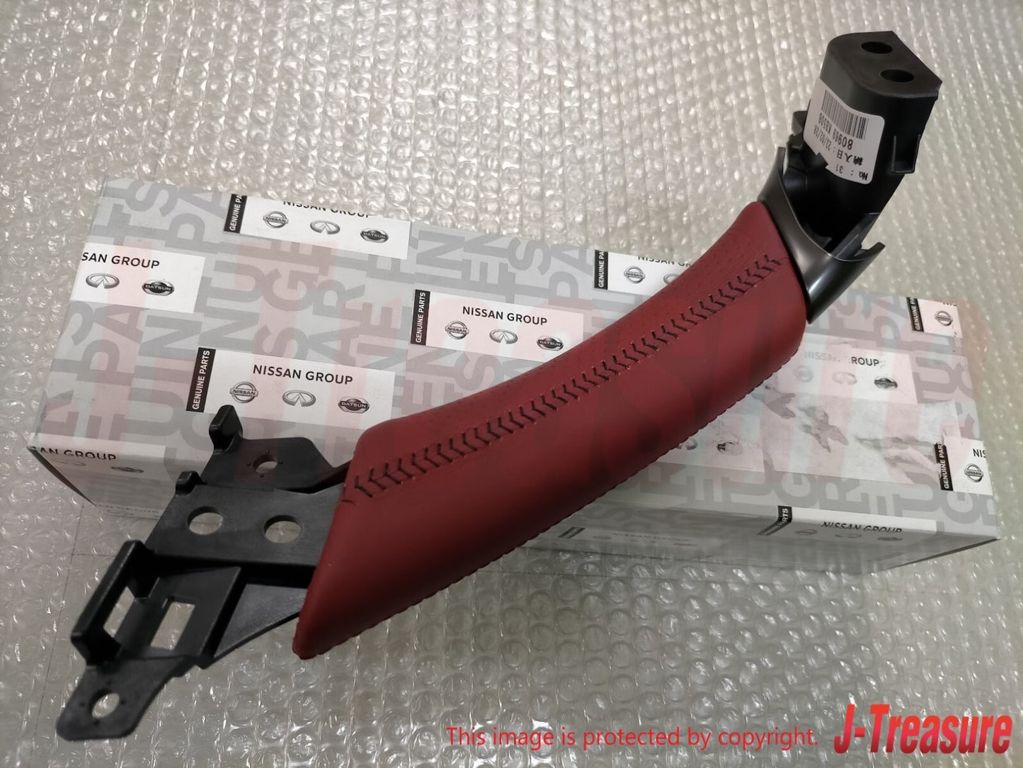 NISSAN R35 GT-R Black Edition Genuine Red Leather Door Pull Handle RH & LH Set