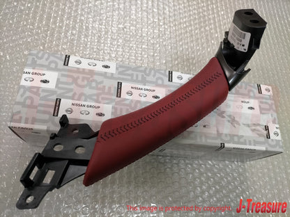 NISSAN R35 GT-R Black Edition Genuine Red Leather Door Pull Handle RH & LH Set