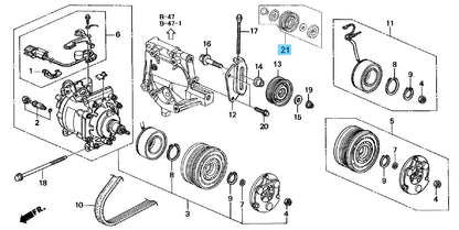 HONDA CIVIC EK2 EK3 '94-00 Genuine A/C Compressor Pulley Assy 38950-P2K-305 OEM