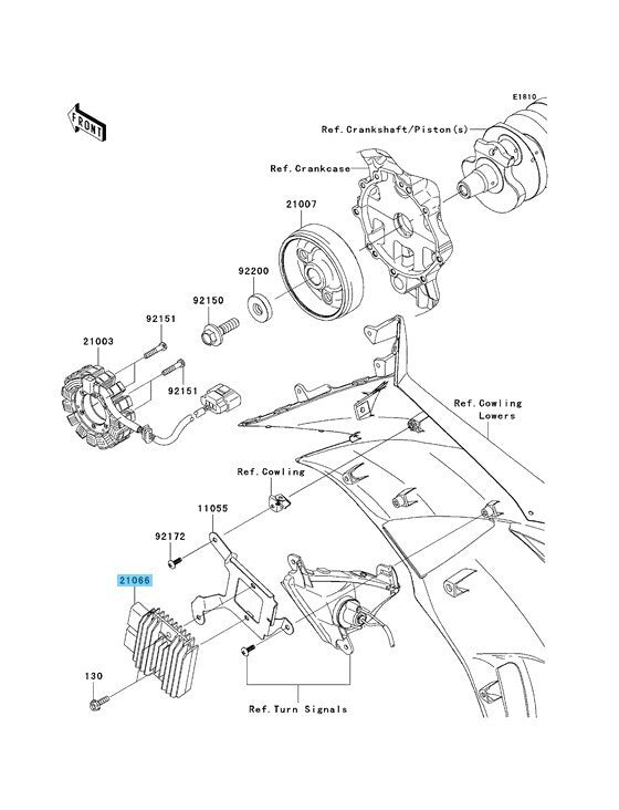 KAWASAKI NINJA ZX-6R ZX600 09-12 Genuine Voltage Regulator 21066-0731 OEM