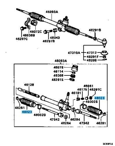 MITSUBISHI MIRAGE C5#A 85-02 Genuine Steering Gear Bellows MB501711 x2 Set OEM