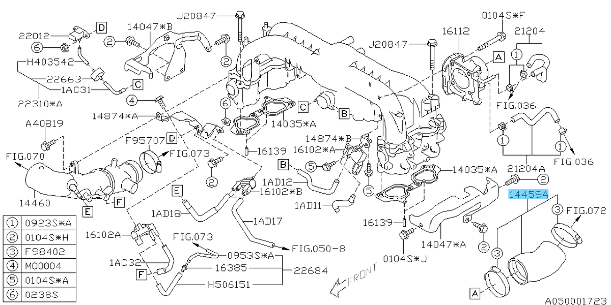 SUBARU FORESTER SH# 2009-2013 Genuine Air Intake Duct Assy 14459AA660 OEM