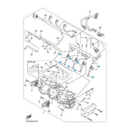 YAMAHA YZF-R6 2006-2020 Genuine Injector Assy(x4) & Manifold Gasket(x4) Set OEM