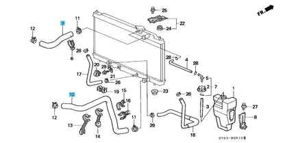 HONDA ACURA INTEGRA DC2 97-01 Genuine Water Hose Outlet & Upper & Lower Set OEM