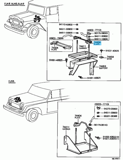 TOYOTA LAND CRUISER BJ40 FJ40 Genuine Battery Hold Down Clamp 74404-60060 OEM
