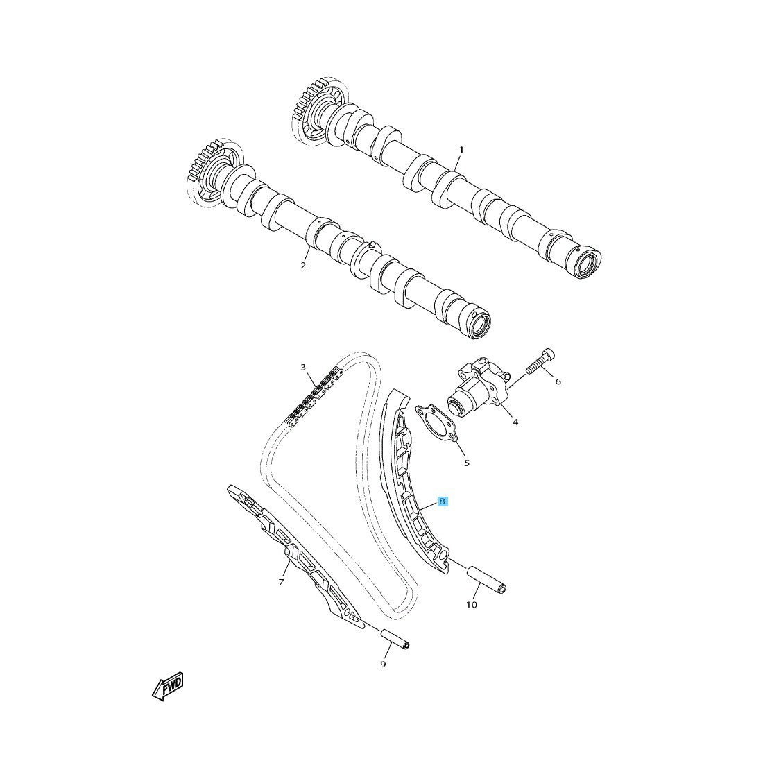 YAMAHA YZF-R1 YZF-R1M '15-24 Genuine Cam Chain Damper Assy 2CR-12250-00-00 OEM