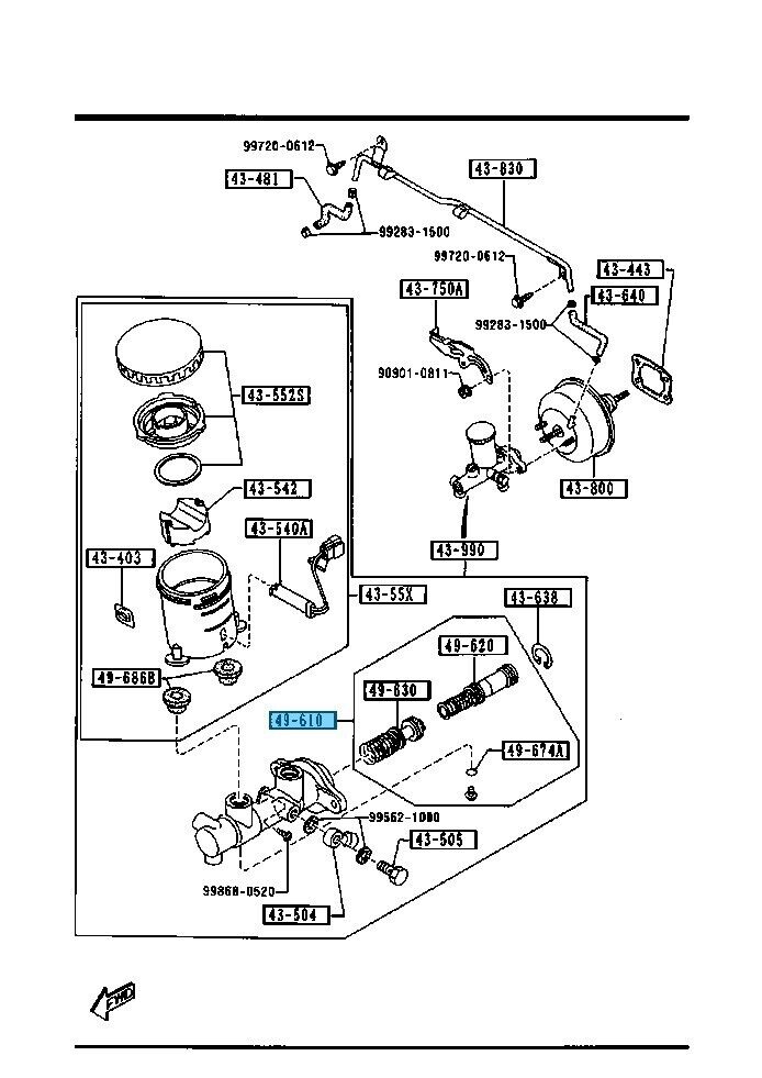 MAZDA MX-5 MIATA NA NB 1990-2000 Genuine Brake Inner Parts Kit BW0A-43-61Z OEM