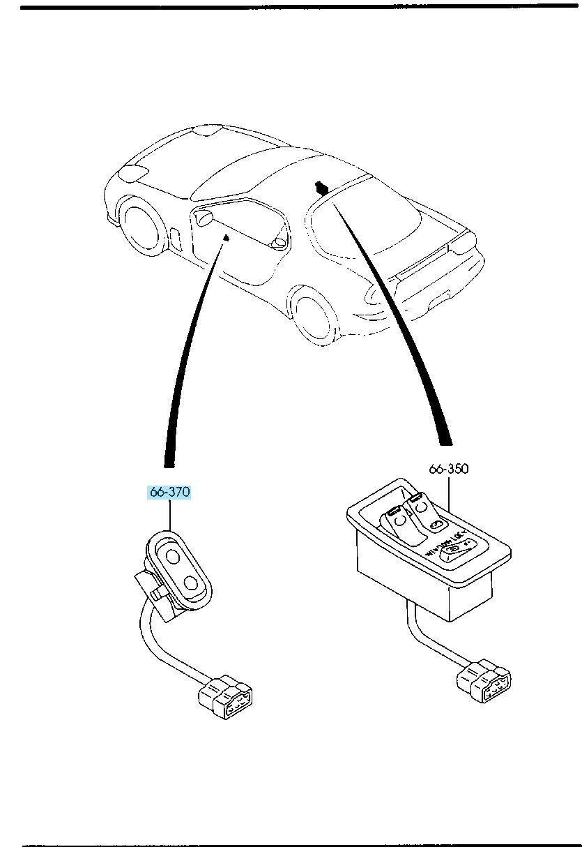 MAZDA RX-7 FD3S 93-95 Genuine Passenger's Side Power Window Switch FD01-66-370A