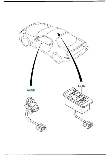 MAZDA RX-7 FD3S 93-95 Genuine Passenger's Side Power Window Switch FD01-66-370A