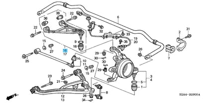 HONDA S2000 AP1 2000-2002 Genuine Rear Upper Arm Comp RH 52390-S2A-003 OEM