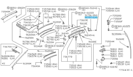 NISSAN 300ZX Z32 '90-96 Genuine Rear Moulding End Seal LH For 4 SEATER T-TOP OEM