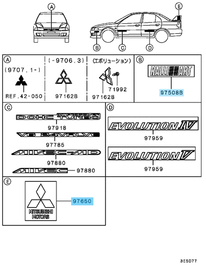 MITSUBISHI LANCER EVO 6 Genuine Tommi Makinen Edition Decal 8 pieces Set OEM