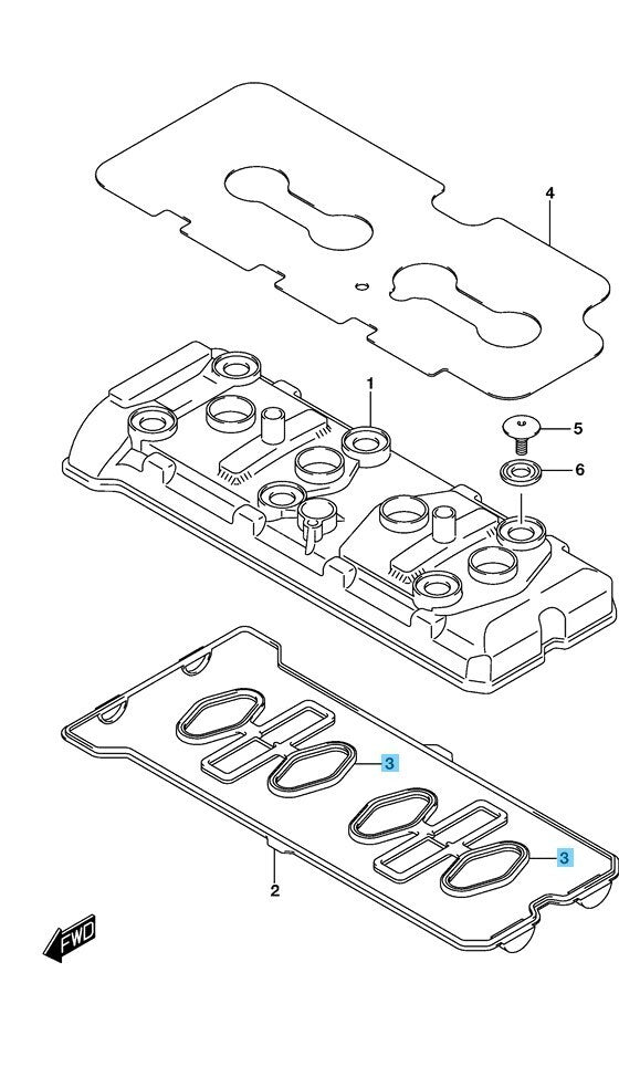 SUZUKI GSX-R750 06-17 Genuine Cylinder Head Cover Gasket No.2 11178-01H00 x2 Set
