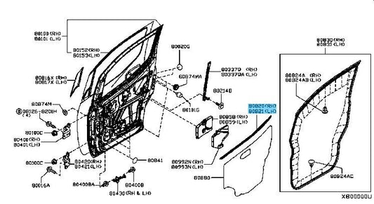 NISSAN NV200 M20X 2013-2021 Genuine Front Door Outside Molding RH & LH Set OEM