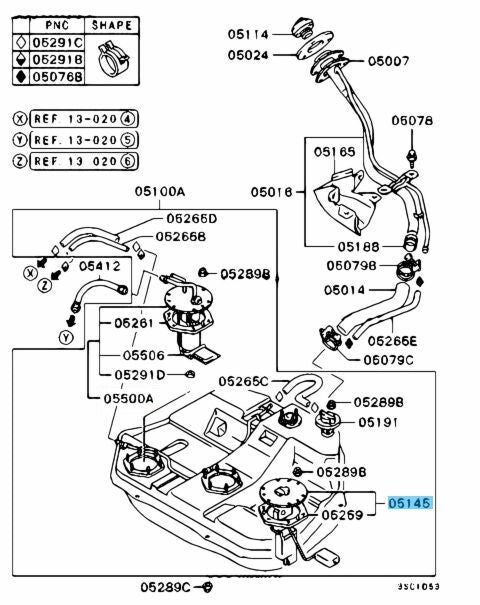 MITSUBISHI ECLIPSE D3#A 95-99 Genuine Fuel Gauge Sending Unit MR241078 OEM