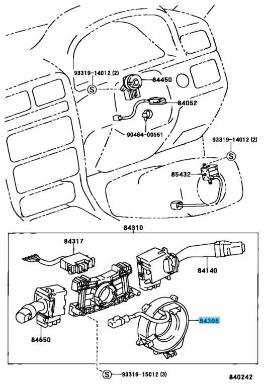 TOYOTA CAMRY MCV21 1996-2001 Genuine Spiral Cable Sub-Assy 84306-30120 OEM