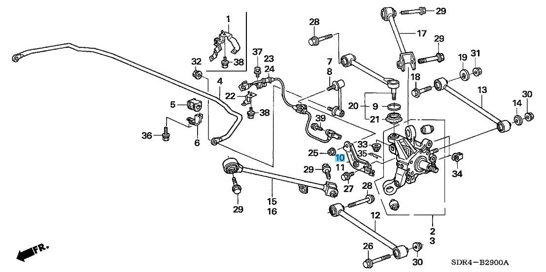 HONDA ACCORD 05-07 Genuine Rear Link Stabilizer Bracket RH 52340-SEA-E00 OEM