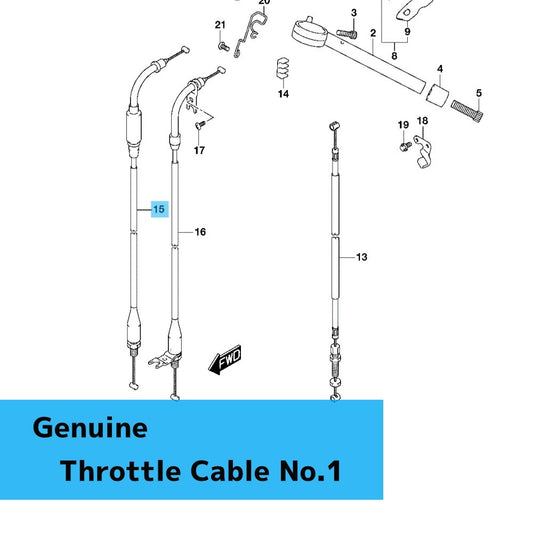 SUZUKI GSX-R1000 GSX-R1000R '17-24 Genuine Throttle Cable No.1 58300-17K01 OEM