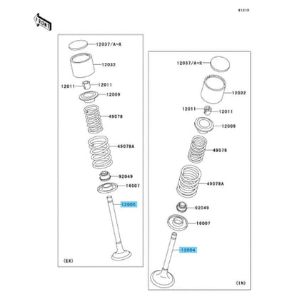 KAWASAKI KLR650 KL650A KL650E '87-10 Genuine Intake(x2) & Exhaust(x2) Valve Set