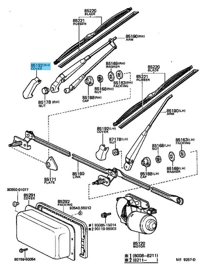 TOYOTA LAND CRUISER BJ40 80-84 Genuine Windshield Wiper Arm Cover RH OEM RHD
